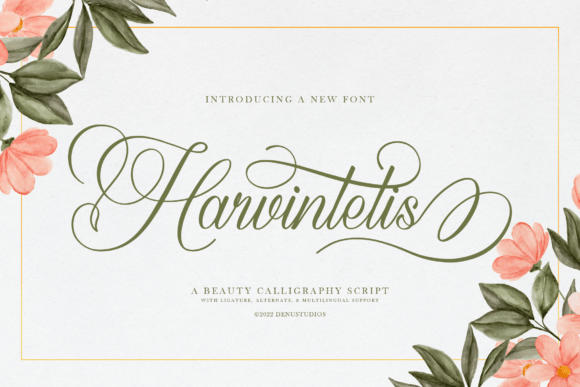 Harvintelis: A Script Font for Crafters and Designers